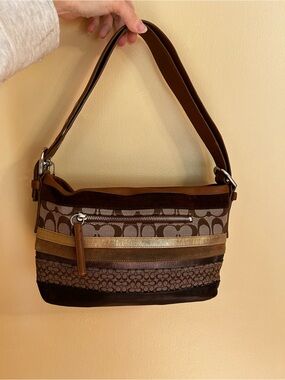 Vintage Coach Patchwork Stripe Hobo Bag – F11528